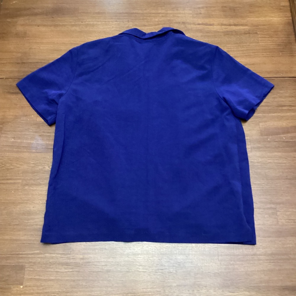Alfred Dunner Navy Blue Eyelet Beaded 2-in-1 Layered Shirt Women 14 Short Sleeve - Picture 3 of 8